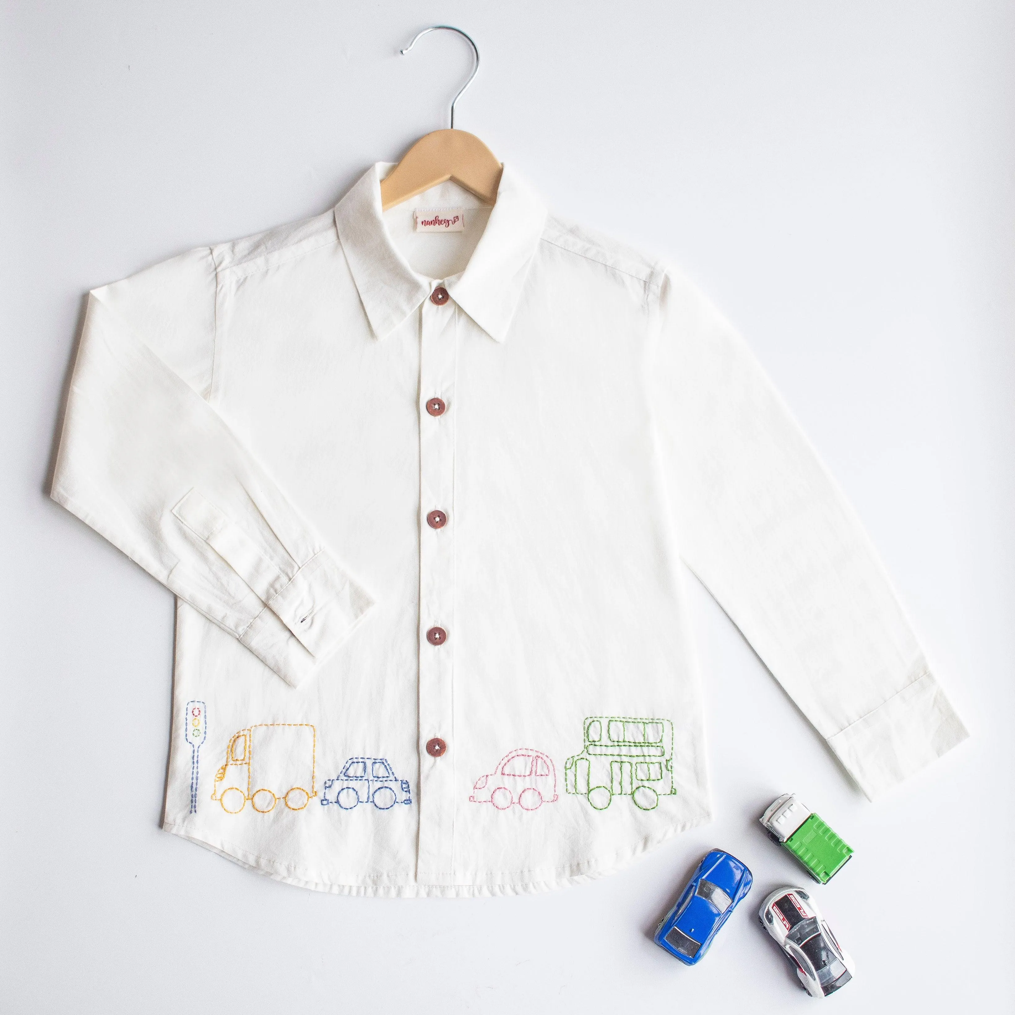 Traffic Embroidered Formal Shirt - Yellow