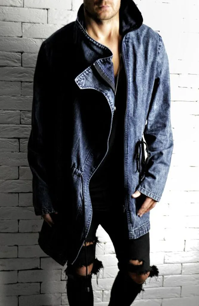 Trench Coat - Washed Blue Denim