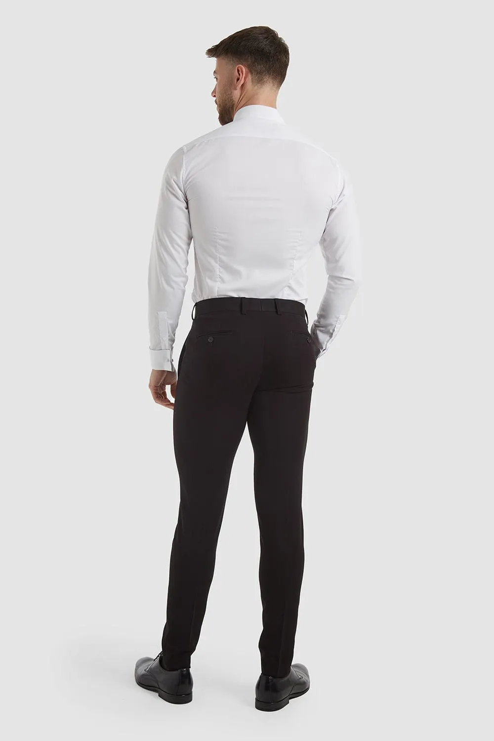 True Muscle Fit Suit Trousers in Black