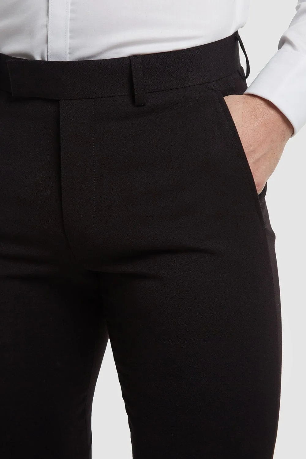 True Muscle Fit Suit Trousers in Black