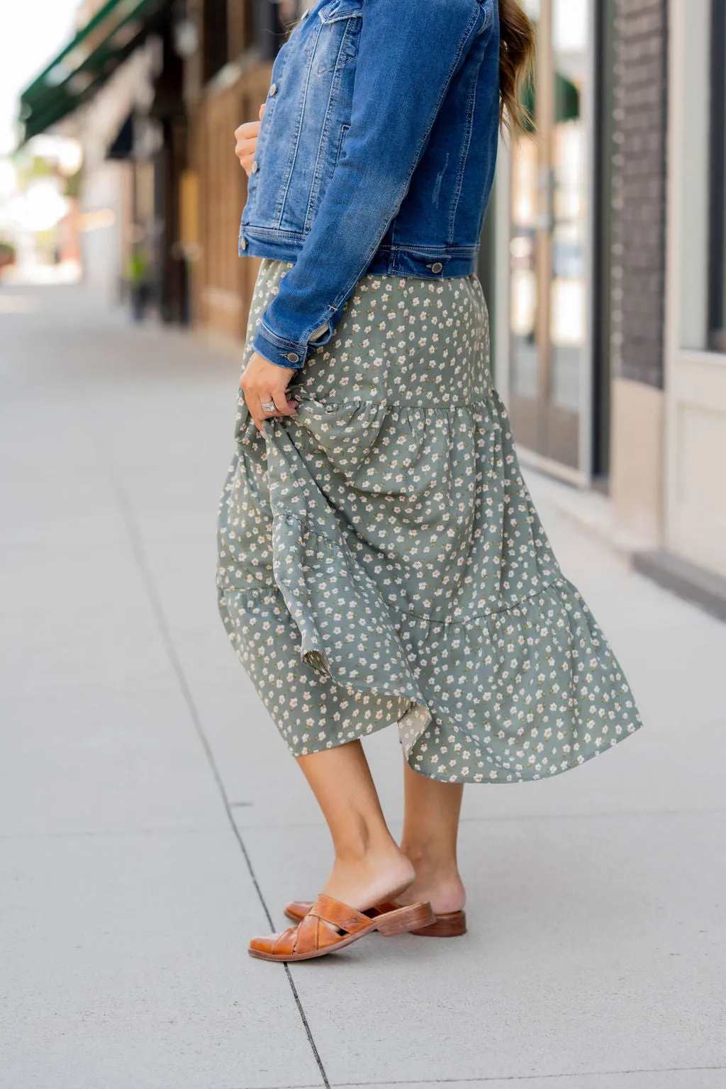 Unique Blossoms Tiered Maxi Skirt