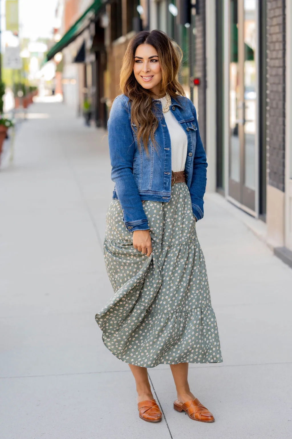 Unique Blossoms Tiered Maxi Skirt