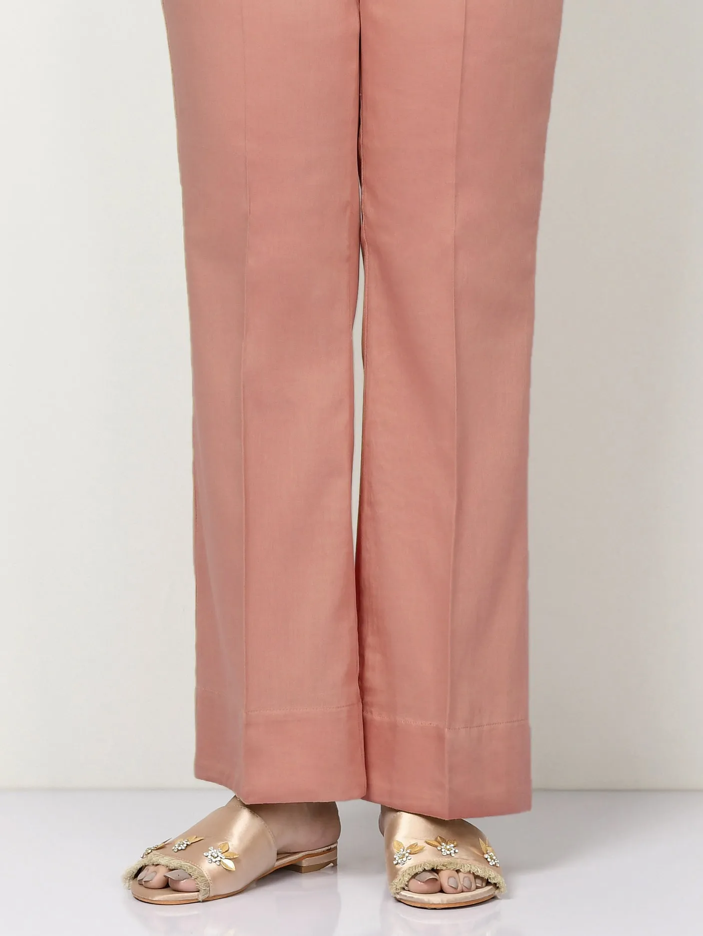 Unstitched Cambric Trouser - Dark Peach