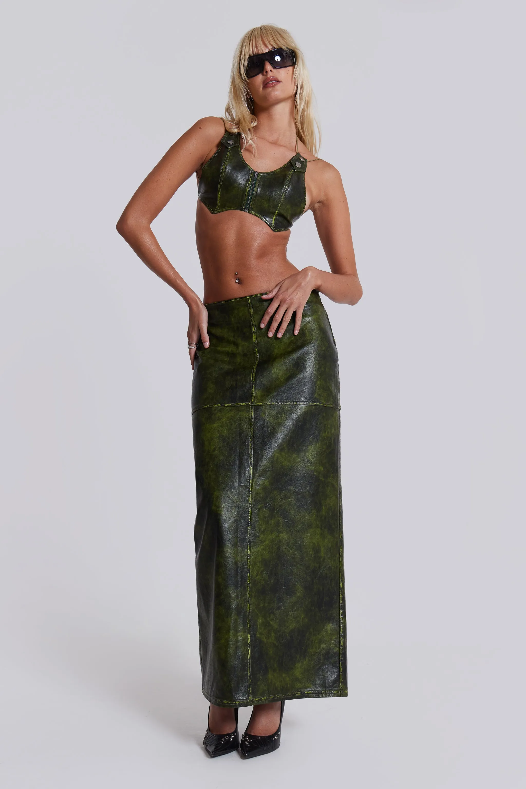 Venom Faux Leather Maxi Skirt