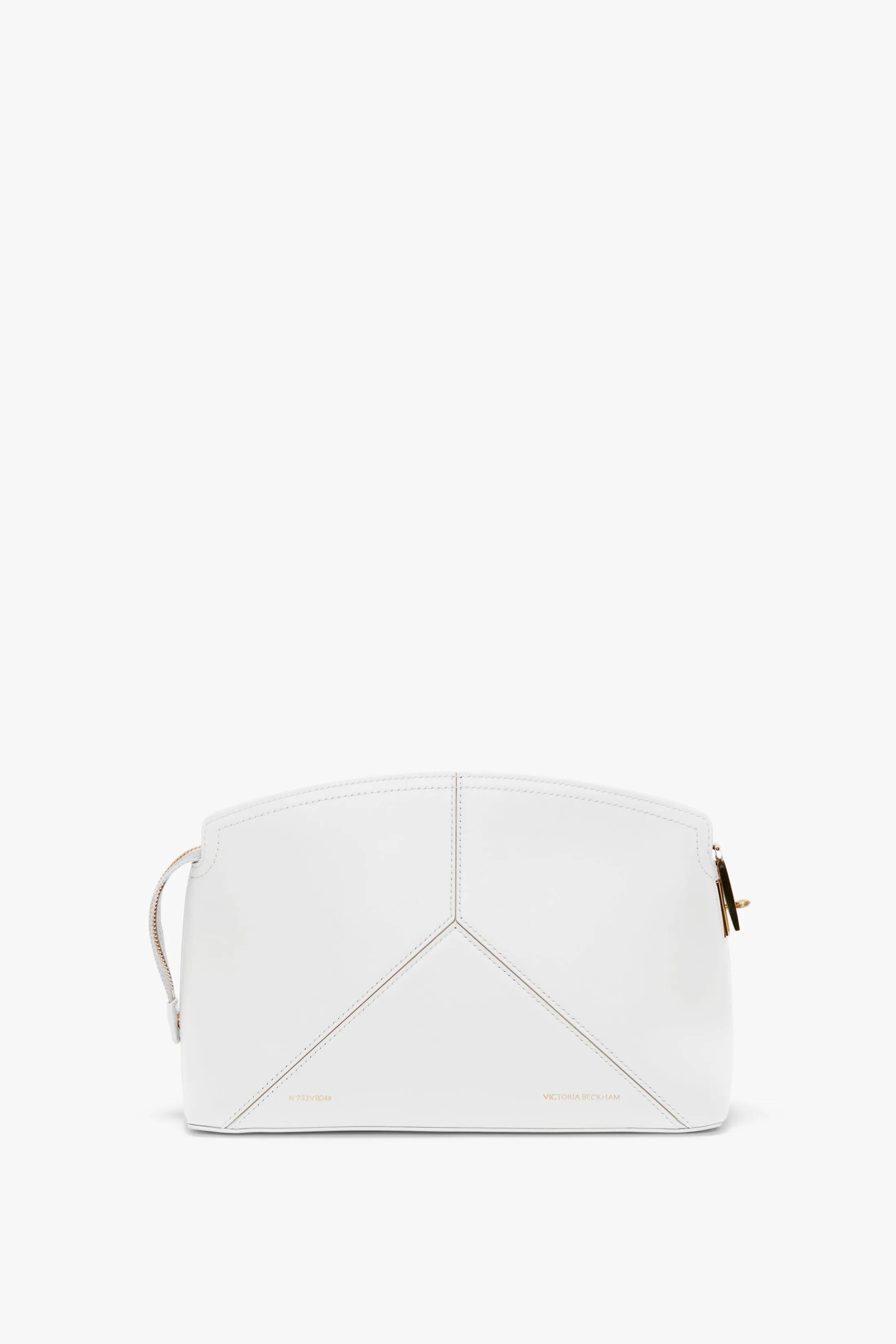 Victoria Clutch Bag In White Grained Leather