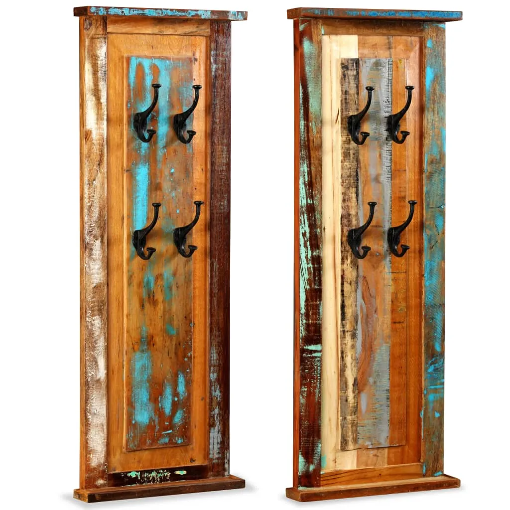 vidaXL Coat Racks 2 pcs Solid Reclaimed Wood 38x100 cm