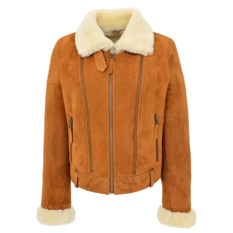 Women's B3 Shearling Sheepskin Fur Aviator Jacket