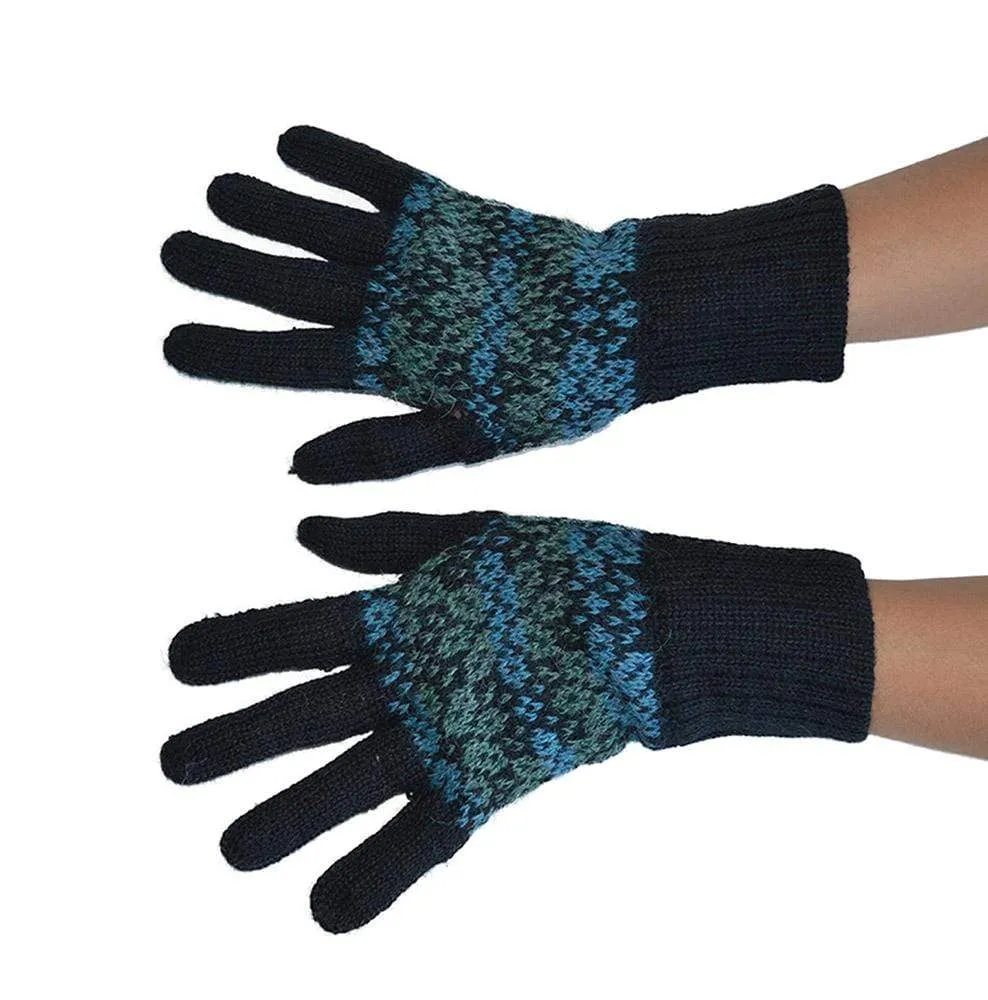 Women's Full-Fingered Alpaca Gloves for Winter