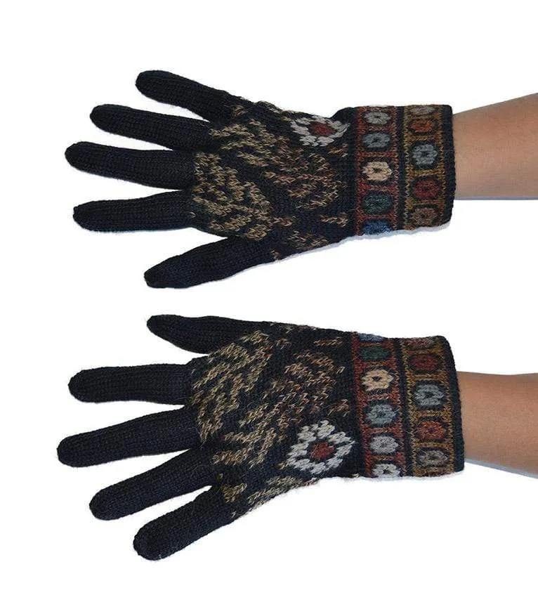 Women's Full-Fingered Alpaca Gloves for Winter