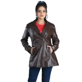 WOMENS LEATHER JACKET 41014 (BROWN)