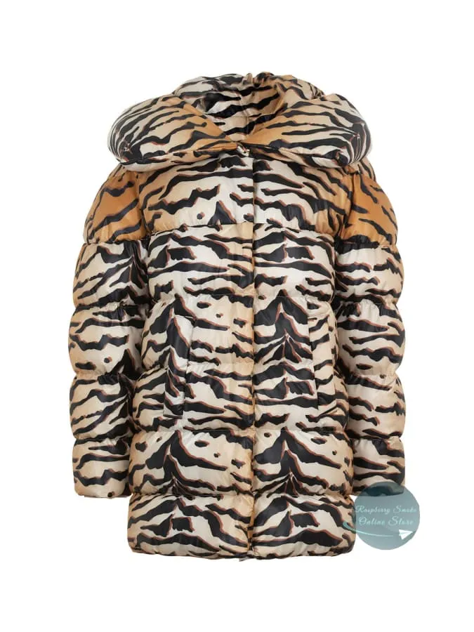 Women's Tiger Print Puffer Coat