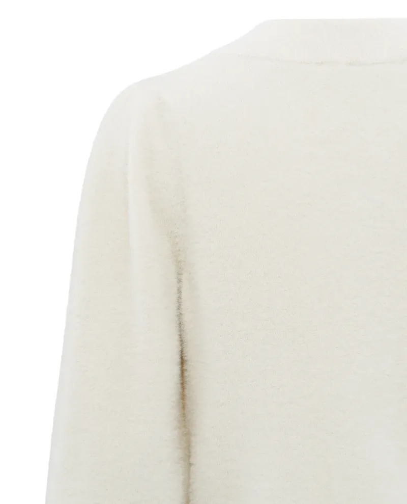 Yaya Chalk White Furry Cardigan - UK12